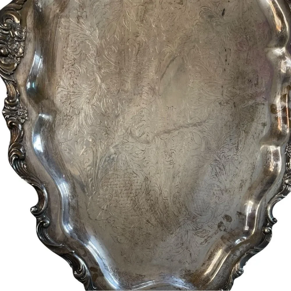 Vintage Wallace Baroque Footed Large Serving Tray 1200F